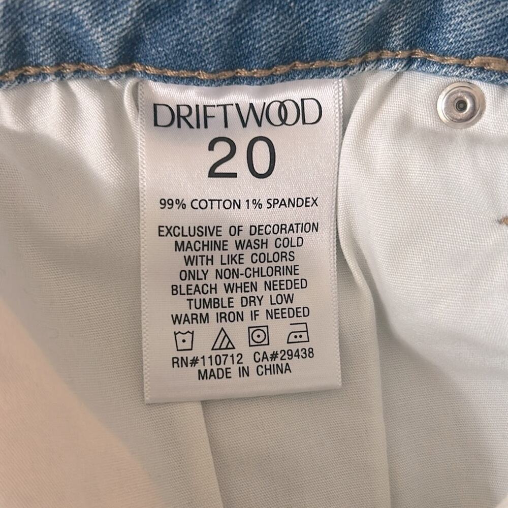 NWT Driftwood Colette cropped straight leg blue floral embroidered cuff hem jean - Picture 9 of 11